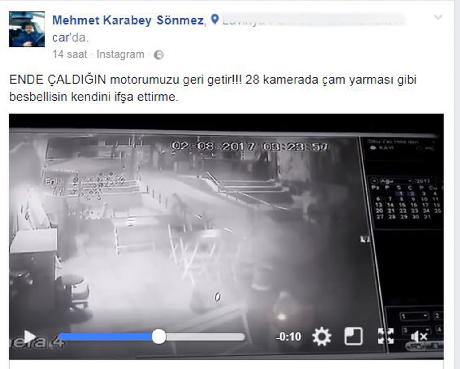 Hırsıza sosyal medyadan çağrı yaptı motosikletine kavuştu